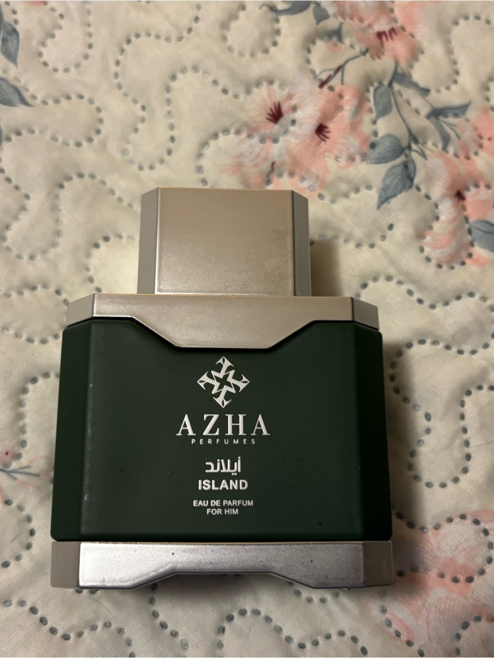 AZHA Island Eau de Parfum for Him - Dark Green & Silver Bottle